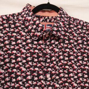 SOUL OF LONDON | XL - extra large | Vibrant Pink Flamingo Pattern Button-Up Top